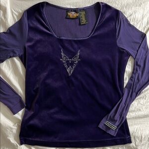 Harley-Davidson Purple Long Sleeve Blouse